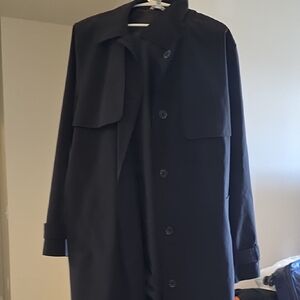 Time and Tru Men's Black Trench Coat